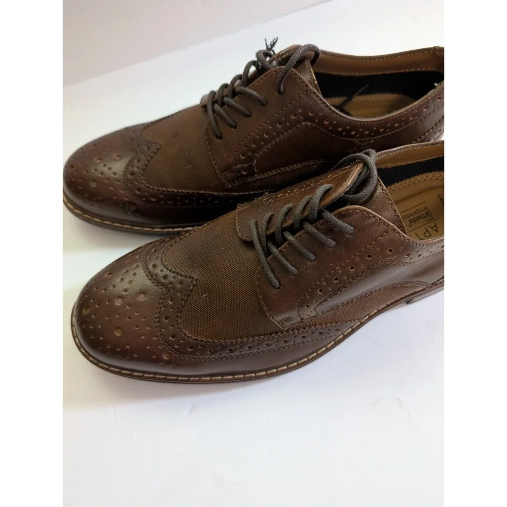 Apt 9 Mens Cognac/Brown Wingtip Oxfords Size 8M